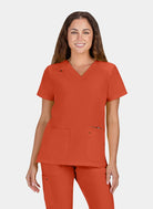 Koi Next Gen Hustle And Heart Scrub Top Burnt Umber Women's front