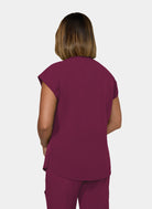 Womens Koi Solis Catrin Scrub Top Wine Back