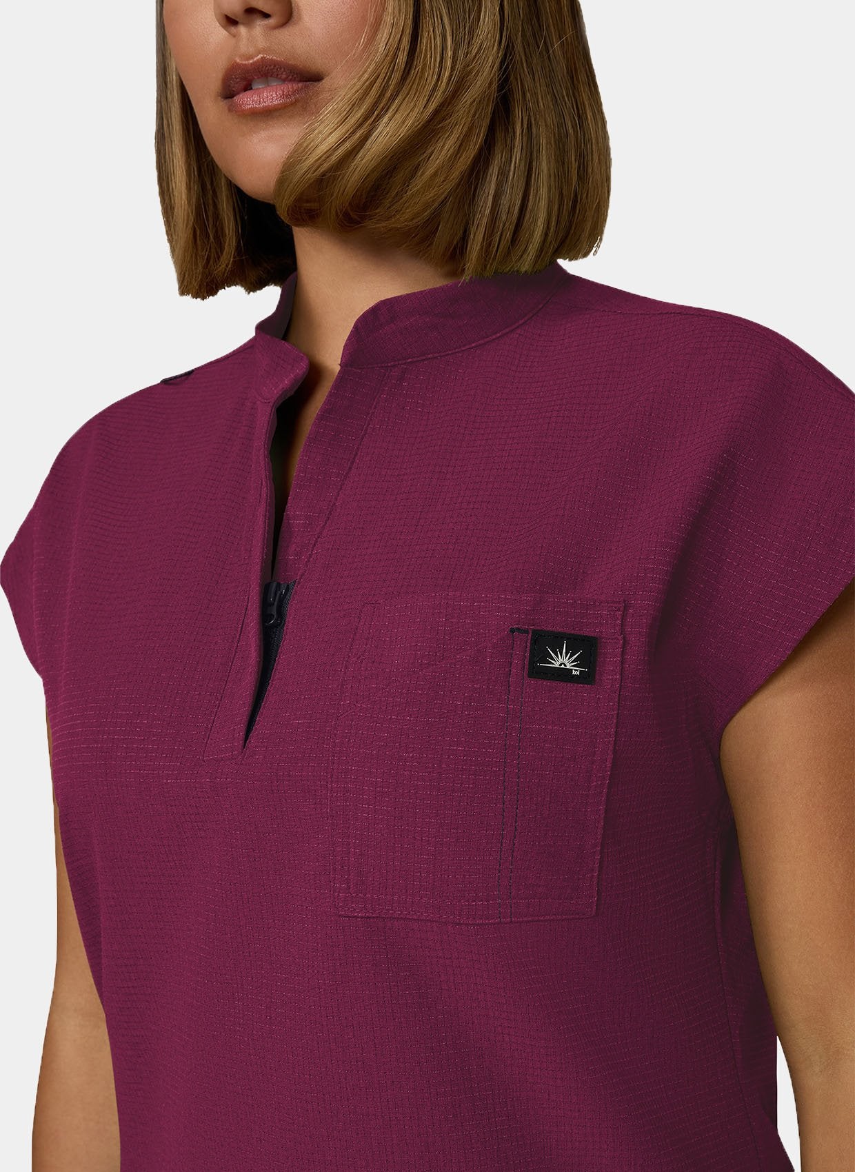 Womens Koi Solis Catrin Scrub Top Wine 