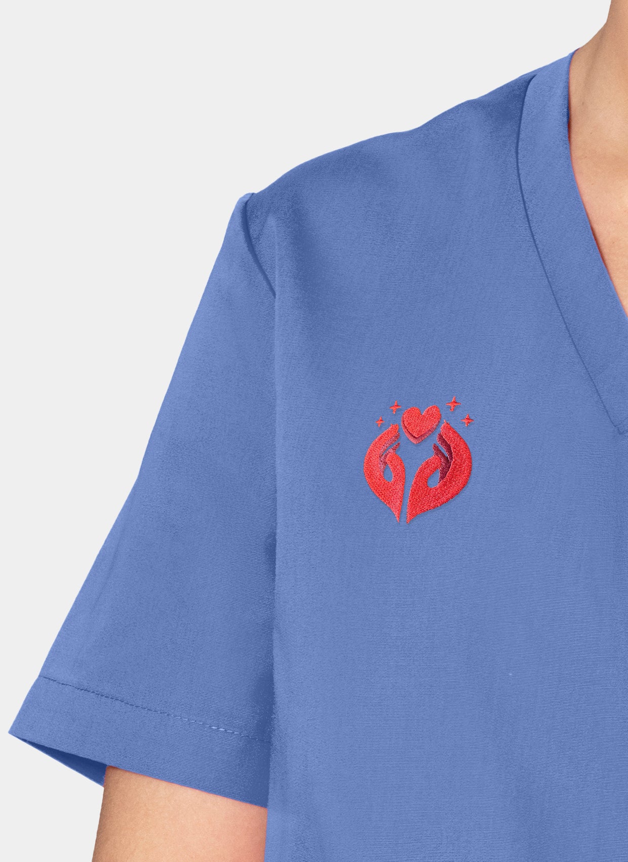 Orange Standard Balboa Scrub Top - True Ceil-Embroidery