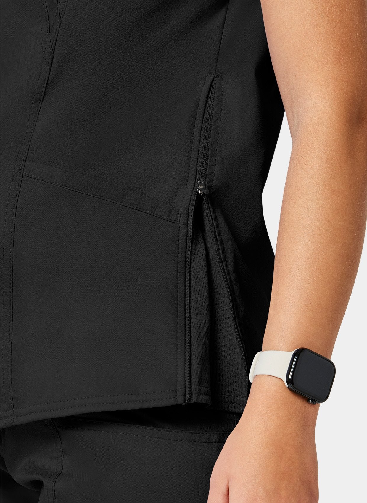 Cherokee WW Revolution Maternity Mock Wrap Scrub Top WWE688 - Black