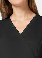 Cherokee WW Revolution Maternity Mock Wrap Scrub Top WWE688 - Black