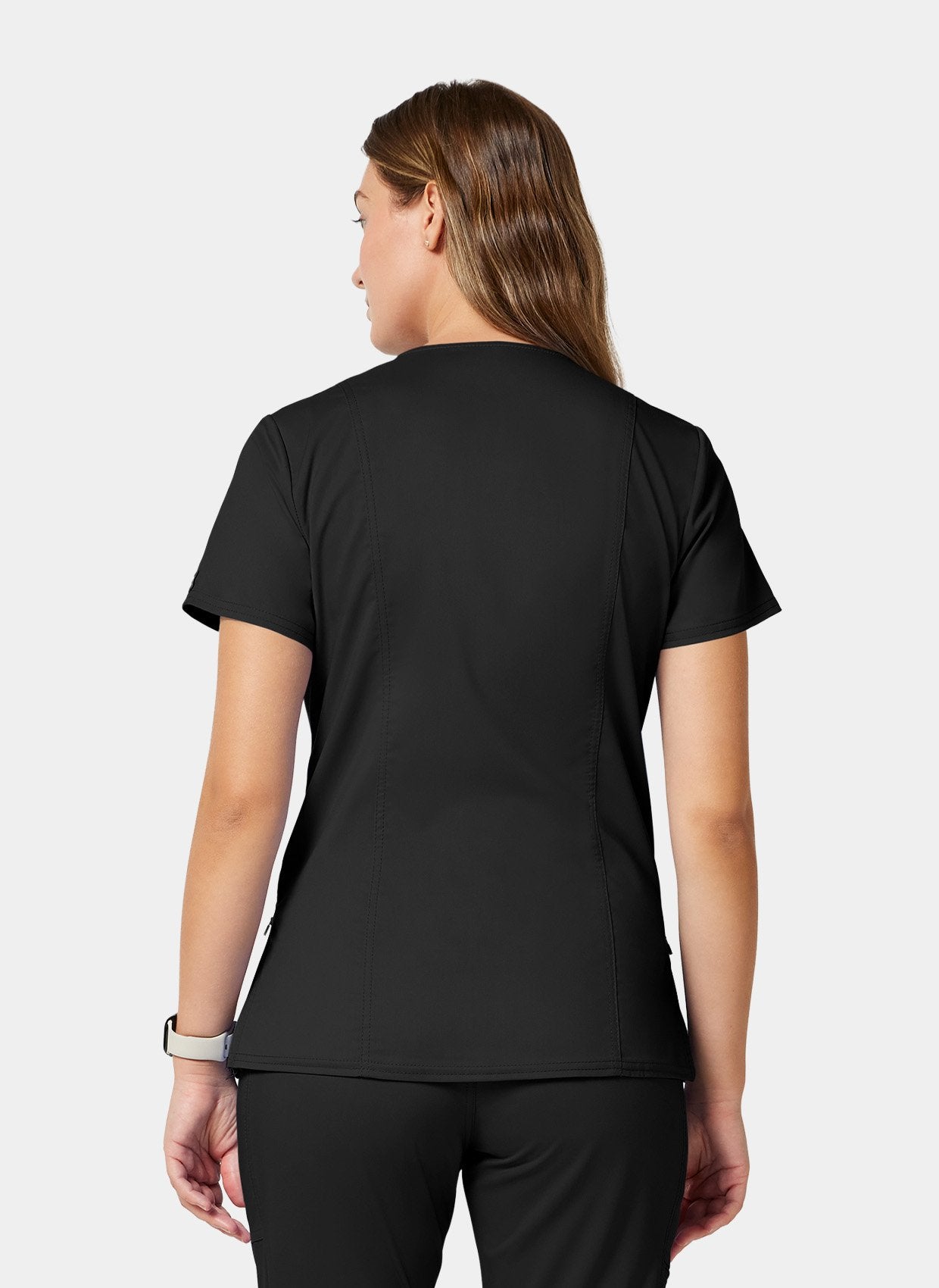 Cherokee WW Revolution Maternity Mock Wrap Scrub Top WWE688 - Black