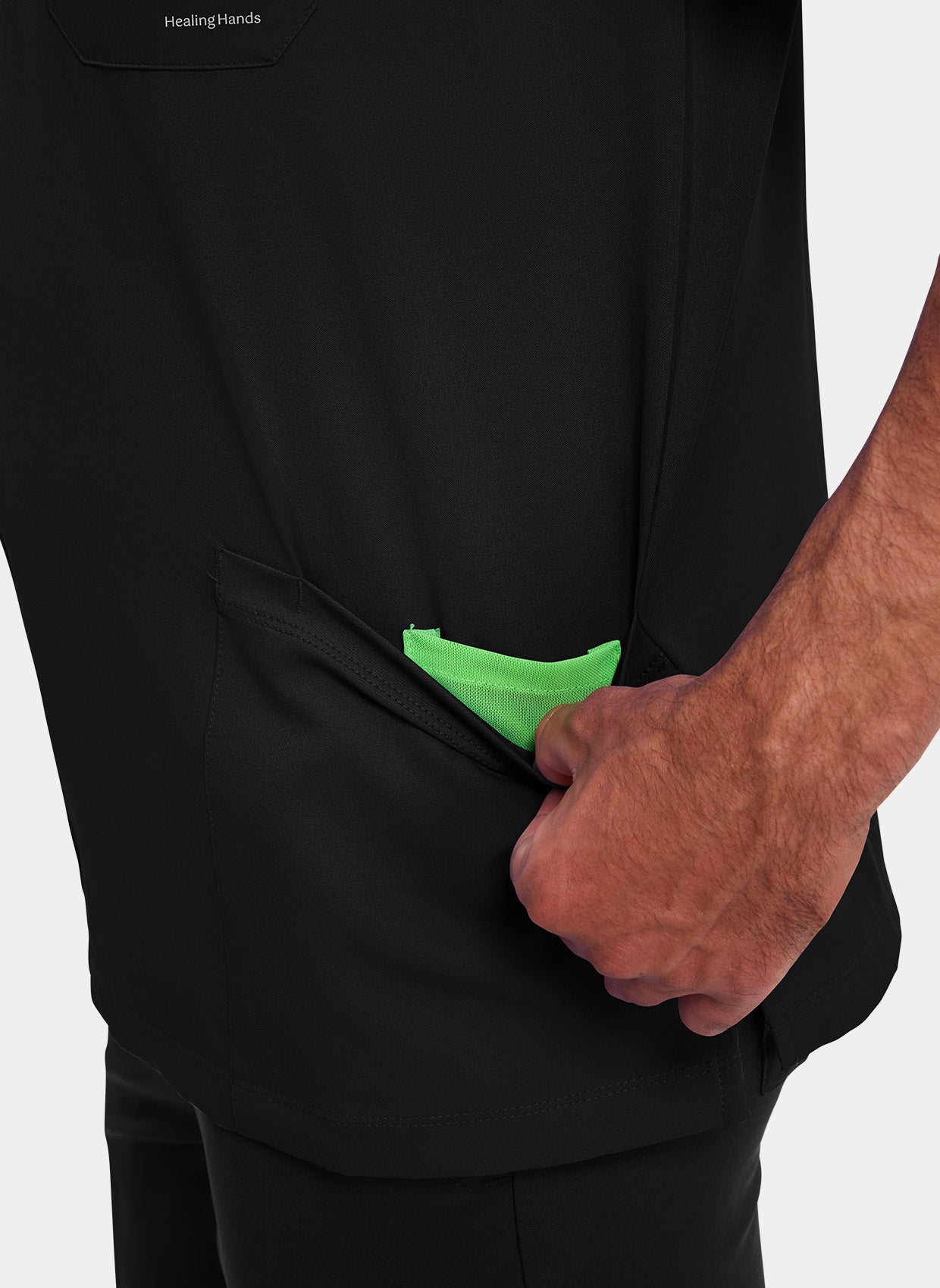 Healing Hands Mathew Scrub Top - Black