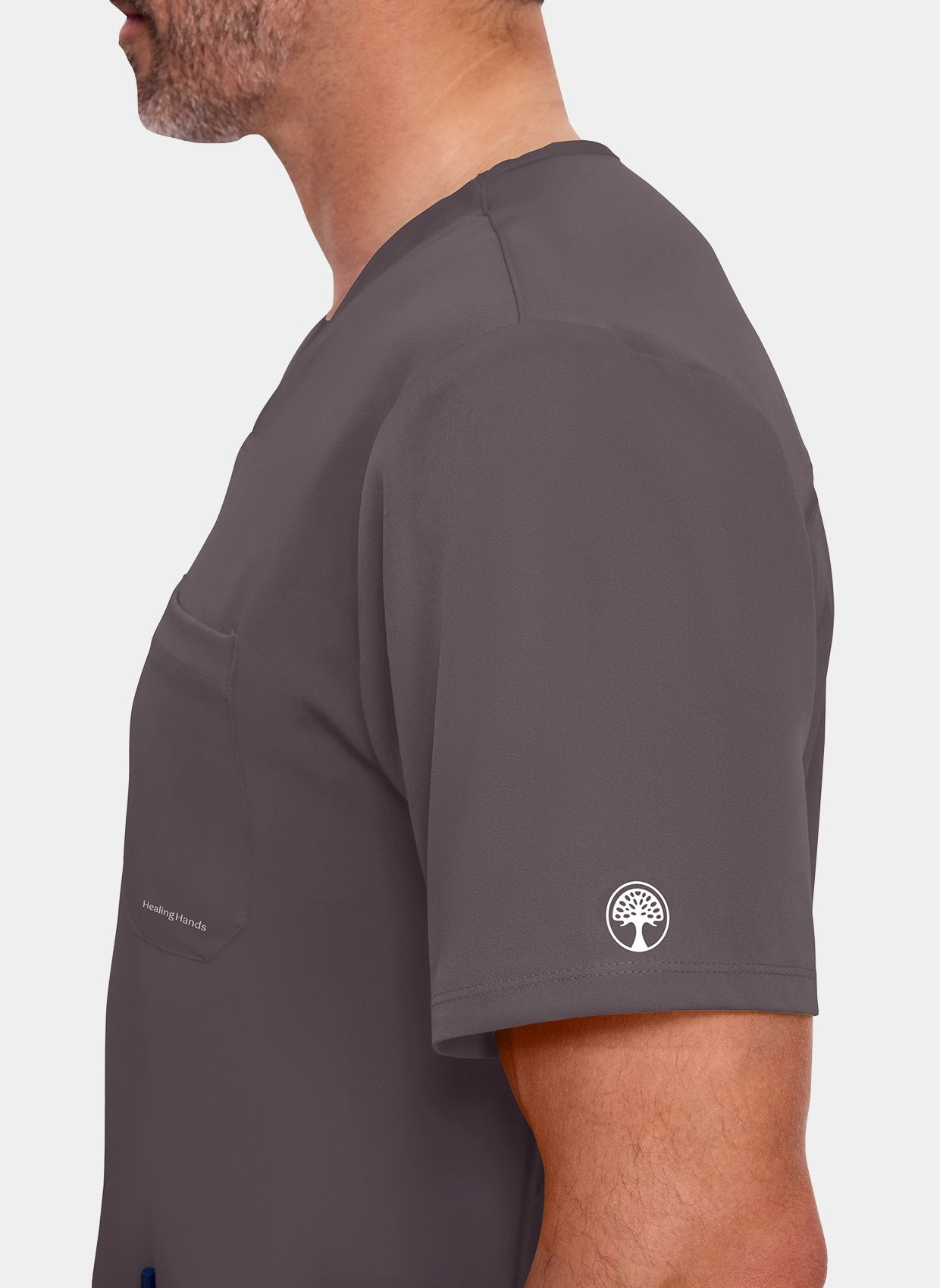 Healing Hands Mathew Scrub Top - Pewter