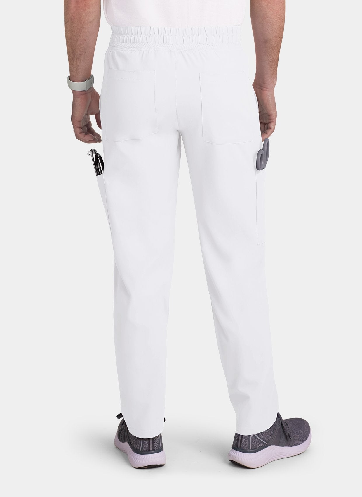 mens koi cureology neuro cargo scrub trousers white
