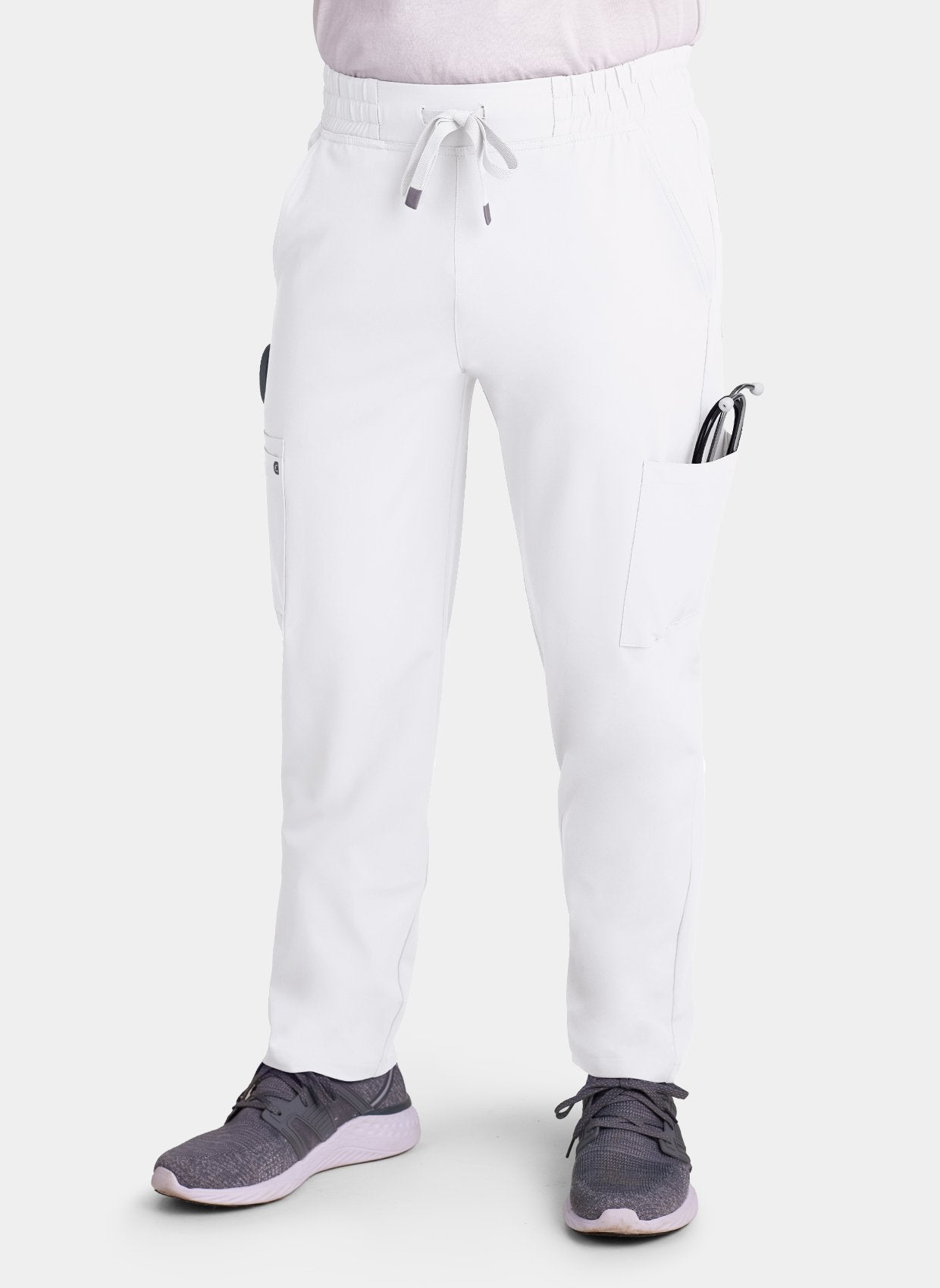 mens koi cureology neuro cargo scrub trousers white