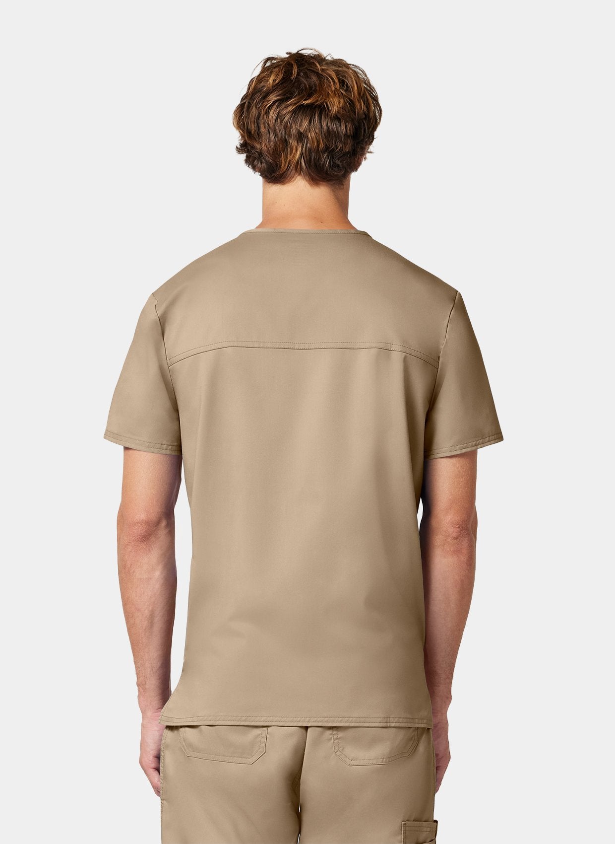 mens scrub top cherokee ww revolution v-neck WWE670 khaki