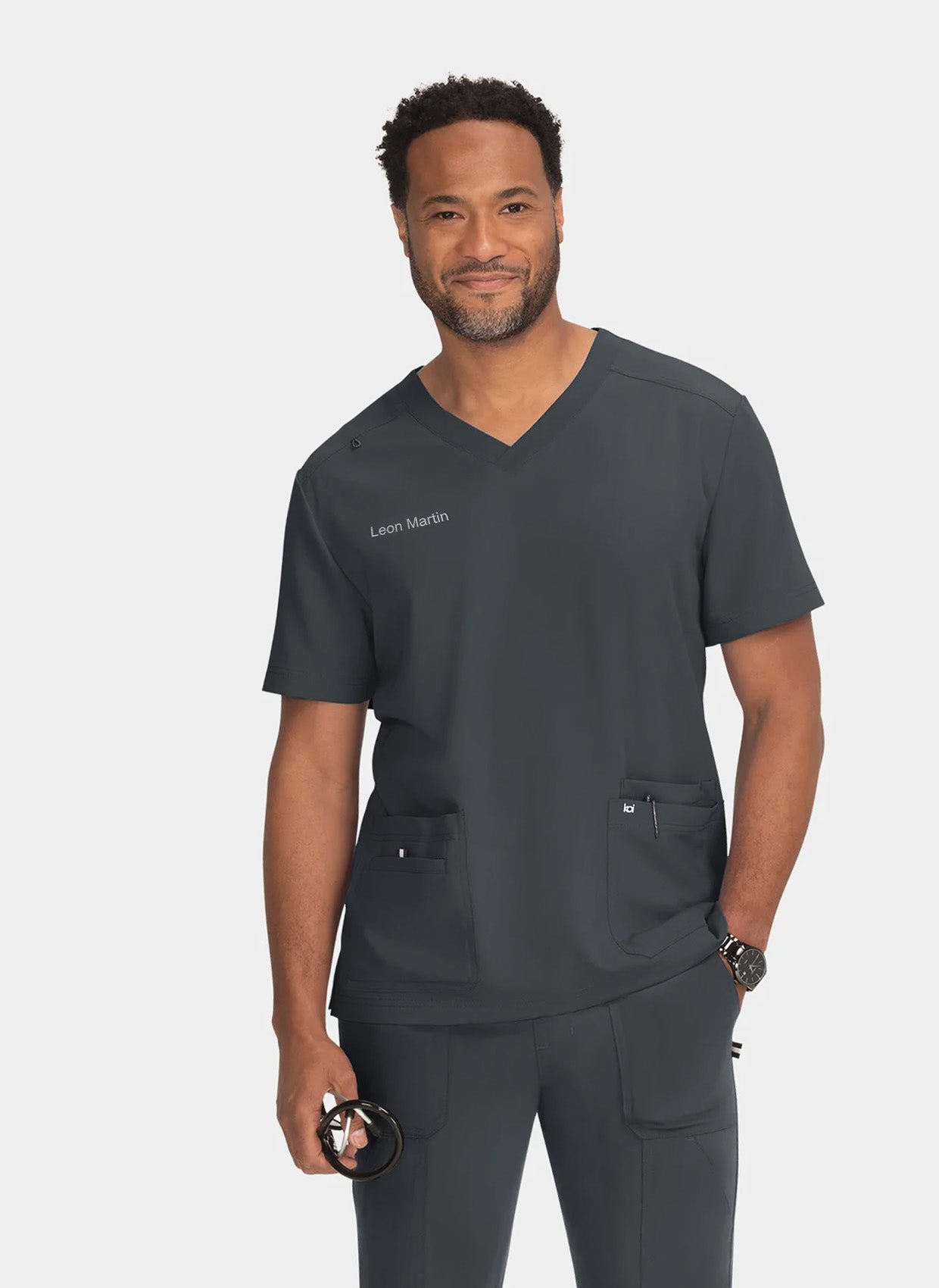 Koi Next Gen Free To Be Scrub Top - Charcoal