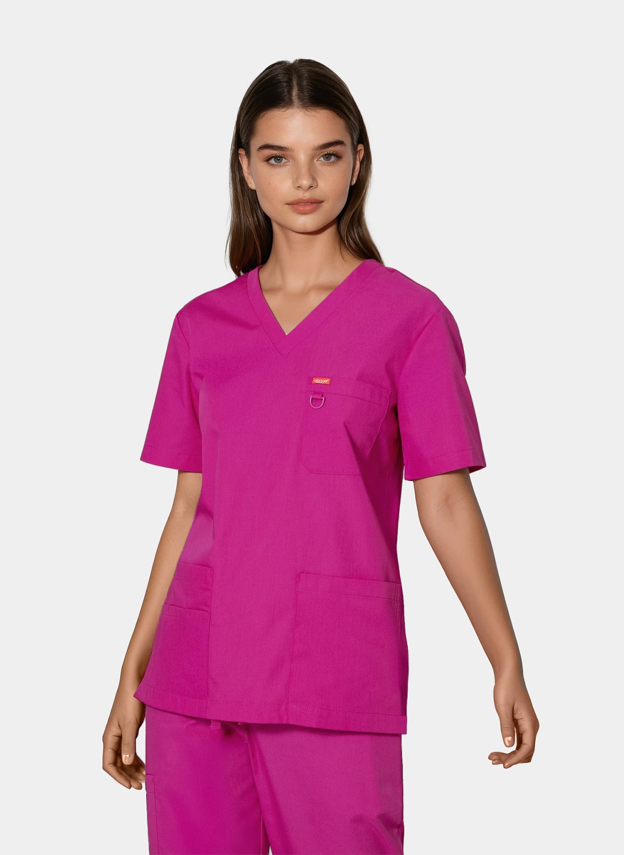 Orange Standard Balboa Scrub top Fierce Fuchsia