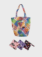 Colorful Bags with prints on white background