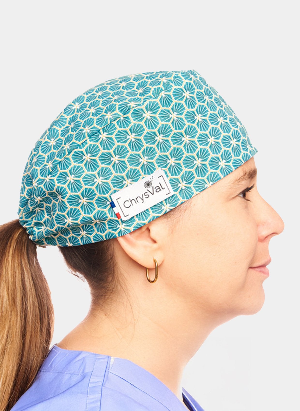unisex chrysval scrub cap turquoise clover