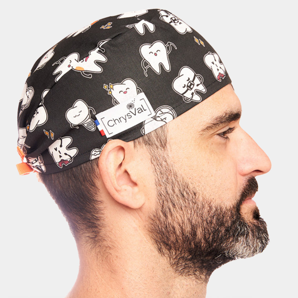 ChrysVal Tooth or Dare Scrub Hat for Short Hair | Dental – Happythreads UK