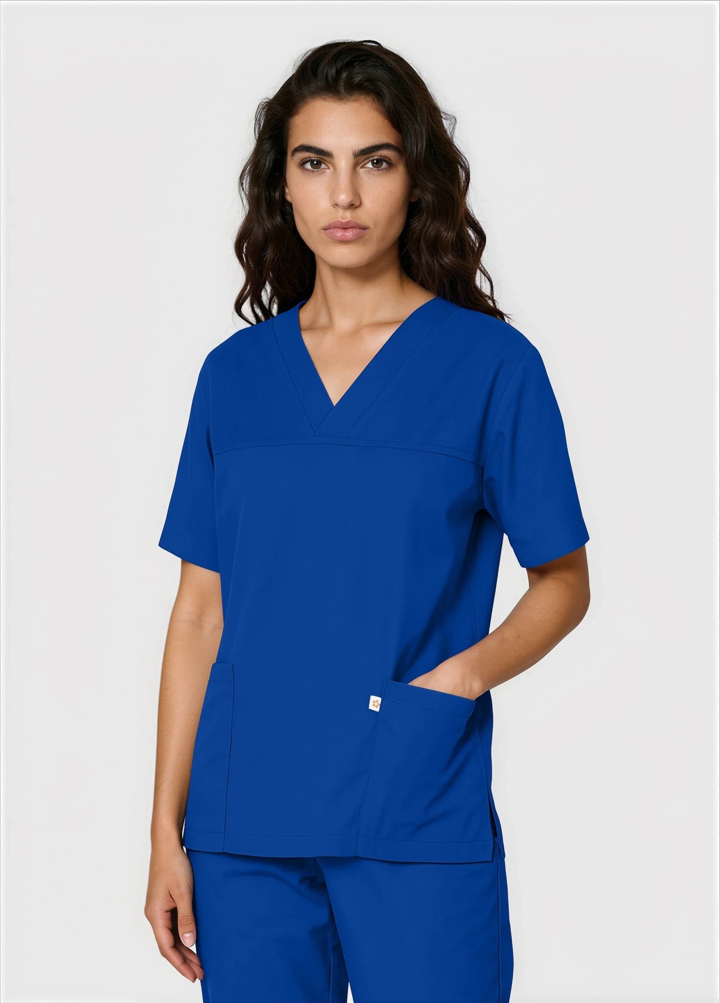 HappyFIT Unisex Scrub Top - Regal Blue