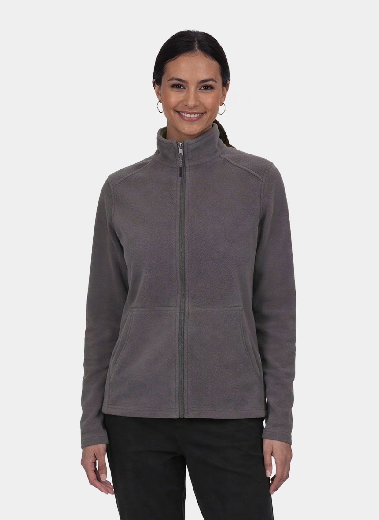 unisex perth fleece scrub jacket velilla grey
