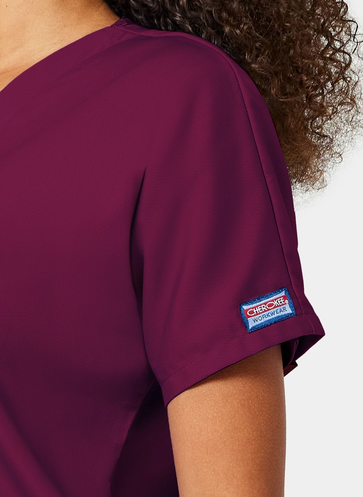 unisex scrub top cherokee - wine