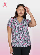 Koi Basics Leslie Scrub Top - BCRF Ink Hearts