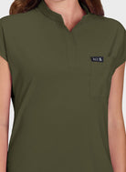 womens-koi-basics-ari-scrub-top-olive-1