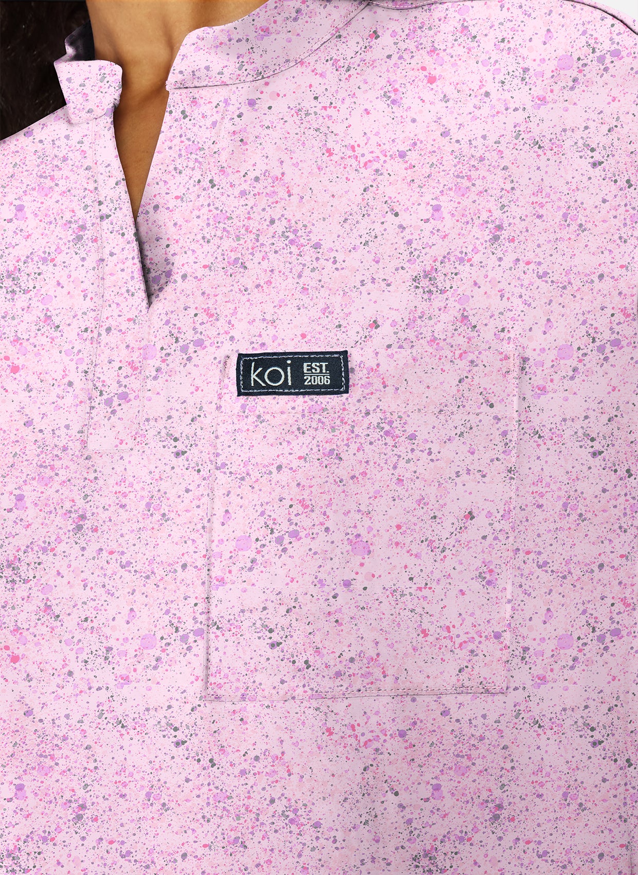Koi Basics Ari Scrub Top - Splatt Soft Pink