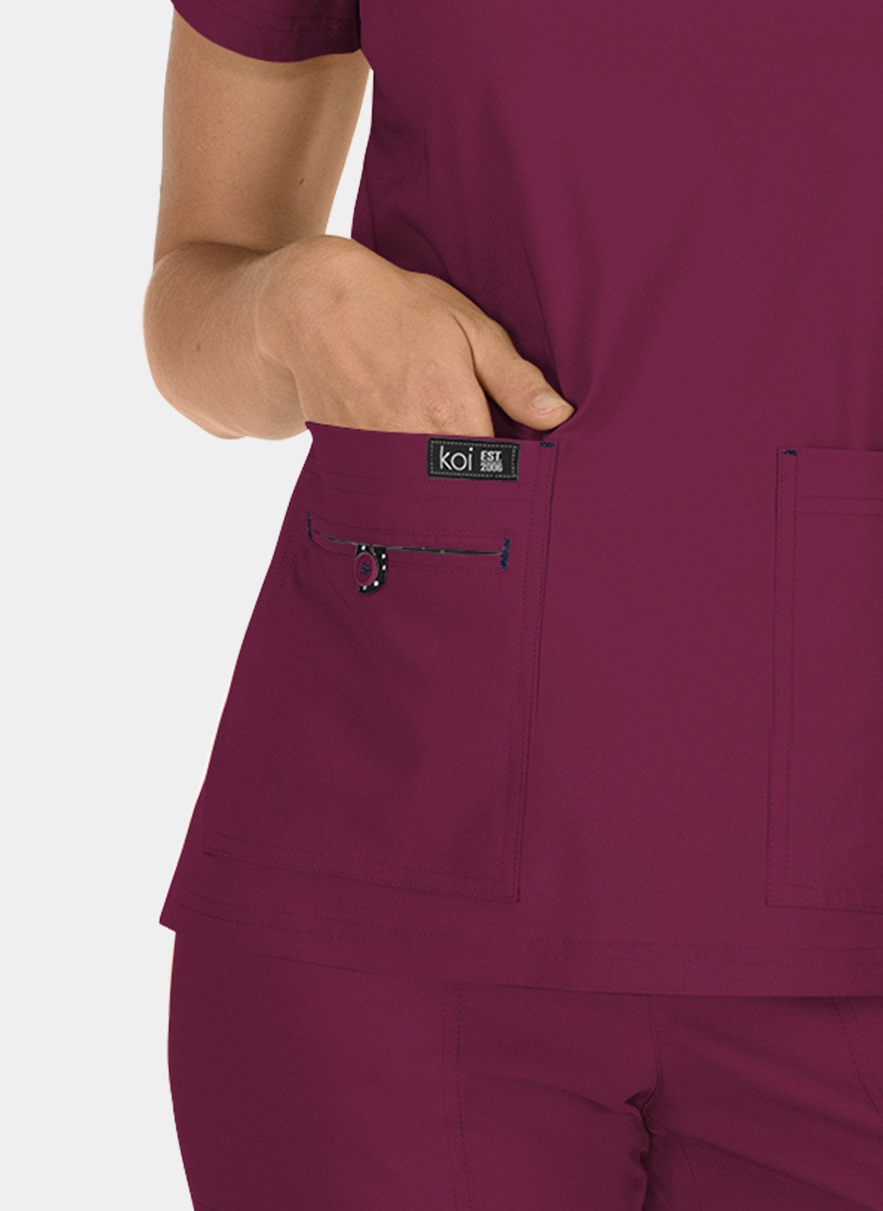 womens-koi-basics-becca-scrub-top-wine-4