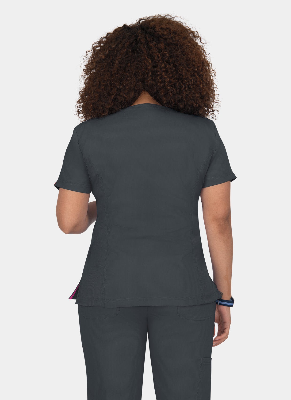 Koi Lite Serenity Scrub Top - Charcoal - Back