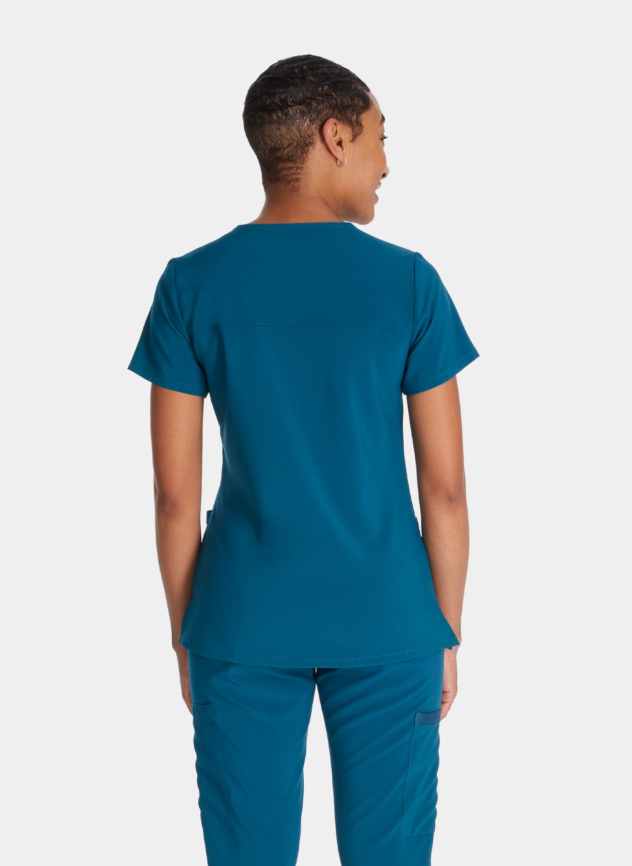 Dickies EDS Essentials Women's Mock Wrap Scrub Top DKE625 - Caribbean