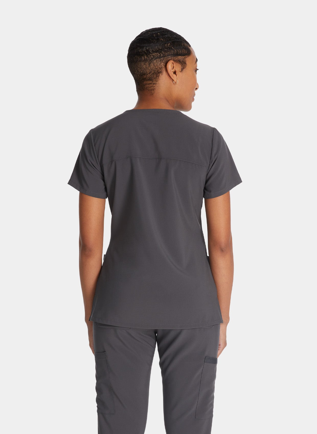 Dickies EDS Essentials Women's Mock Wrap Scrub Top DKE625 - Pewter