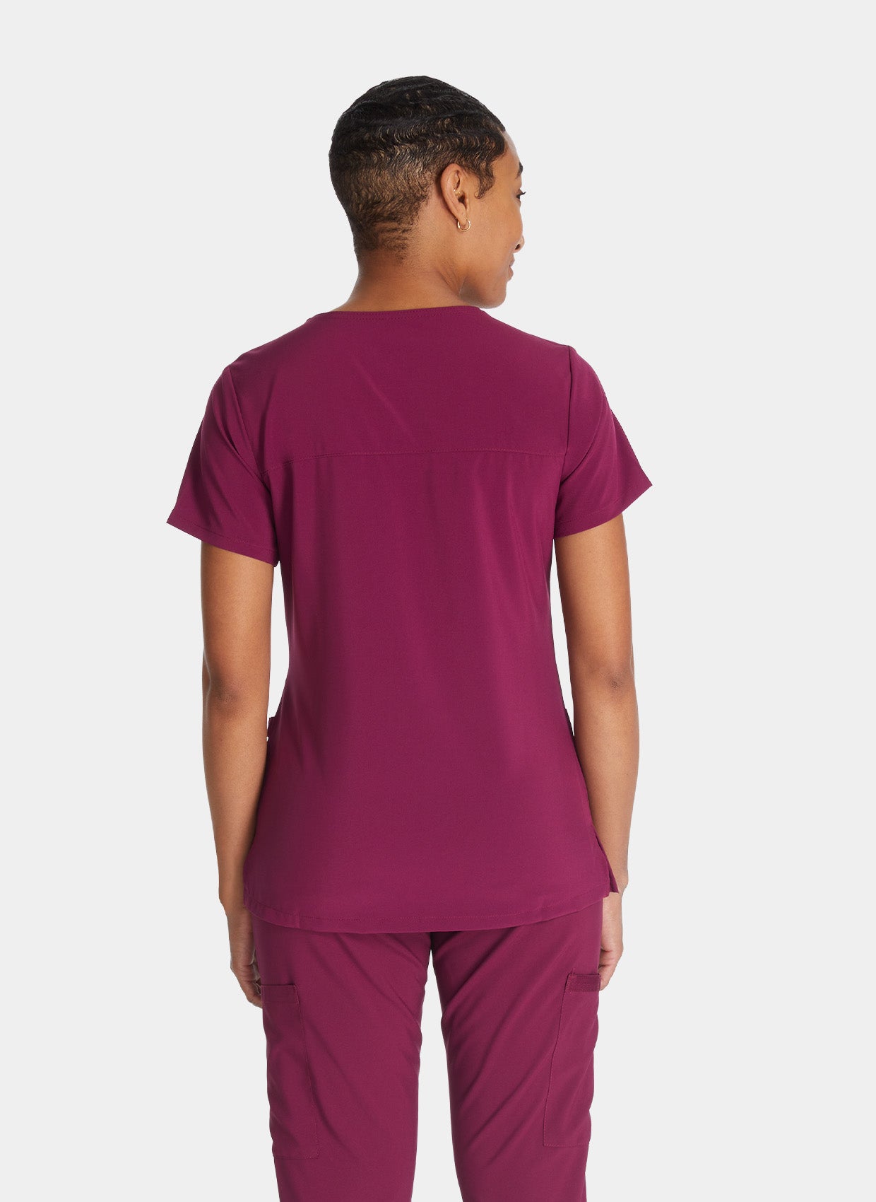 Dickies EDS Essentials Women's Mock Wrap Scrub Top DKE625 - Wine