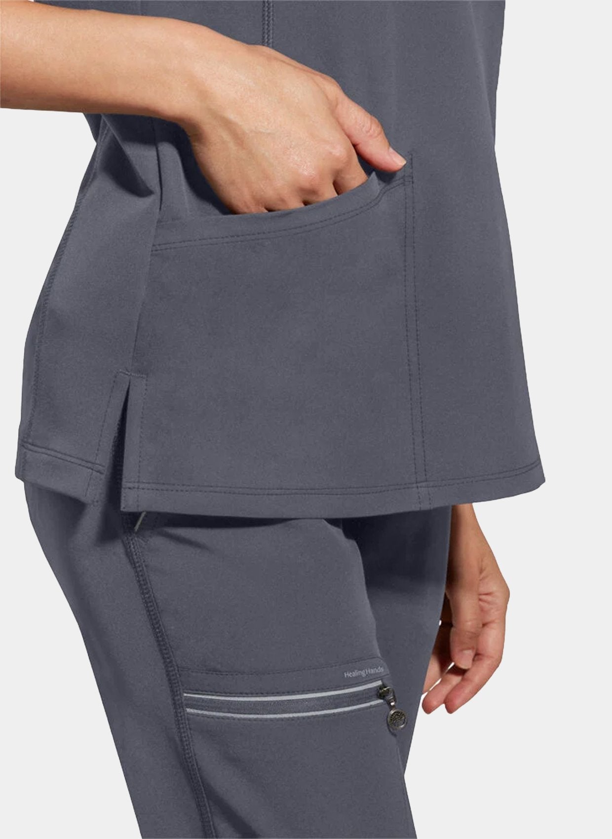 womens scrub top healing hands 360 sonia pewter