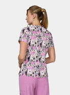 Womens Scrub Top Koi Basics Leslie - everyday floral cats
