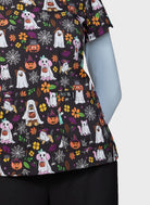 womens-scrub-top-koi-basics-leslie-ghostly-critters-2