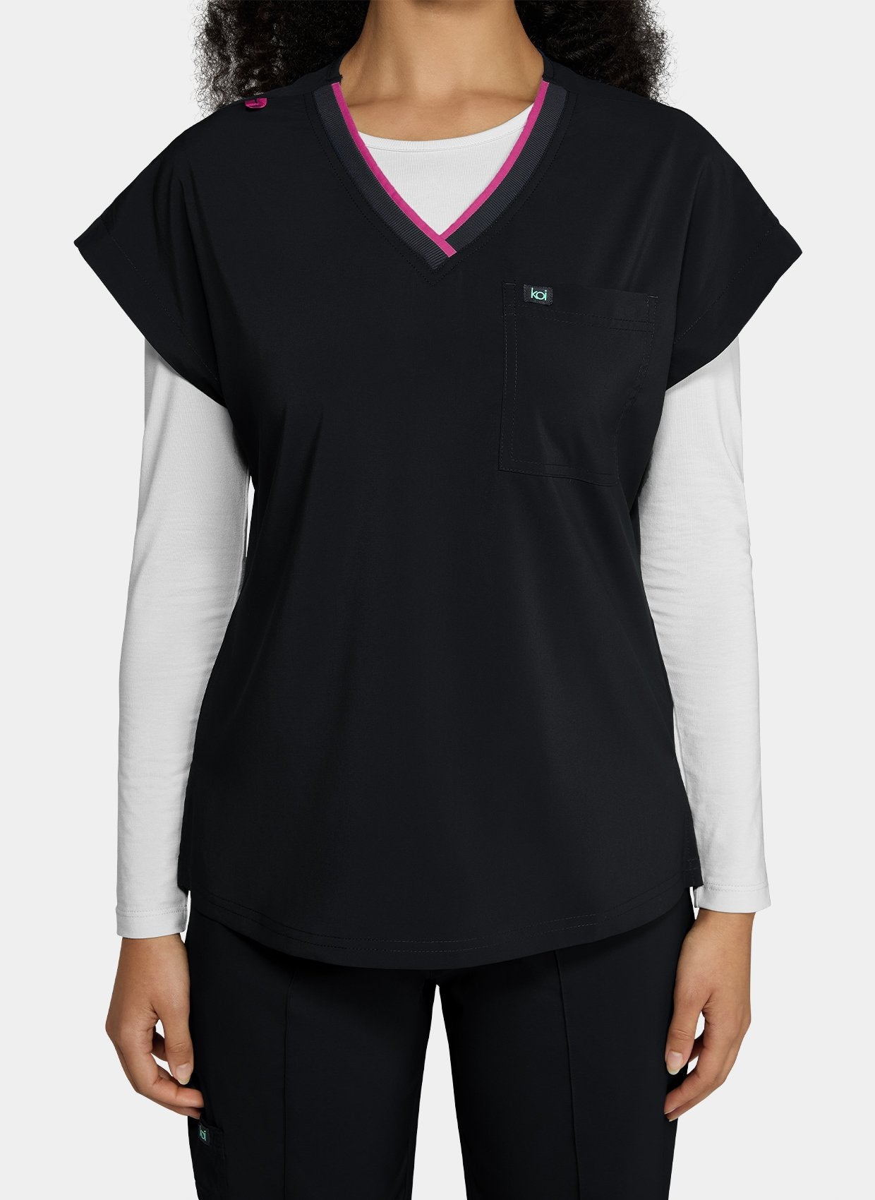 Womens Scrub Top Koi Basics McKenna - Black