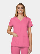 Koi Cureology Cardi Scrub Top - Carnation