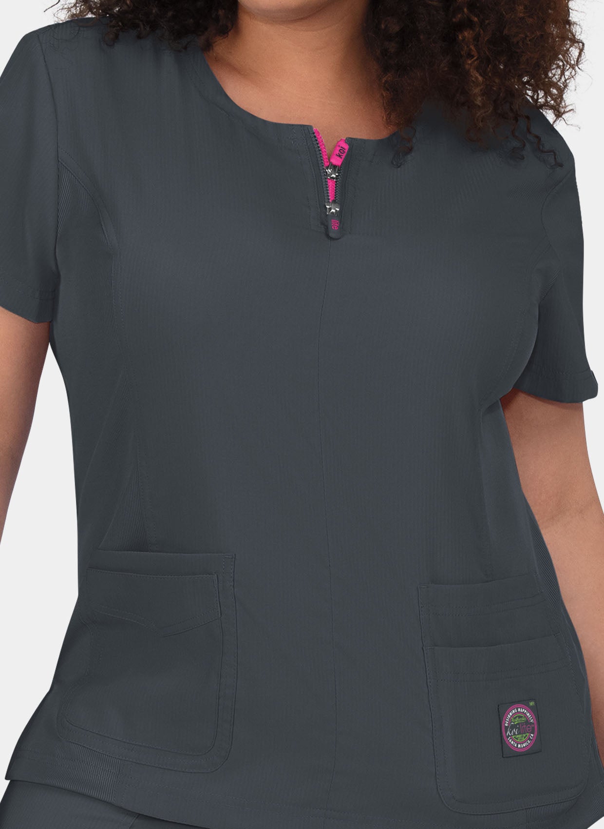 Koi Lite Serenity Scrub Top - Charcoal