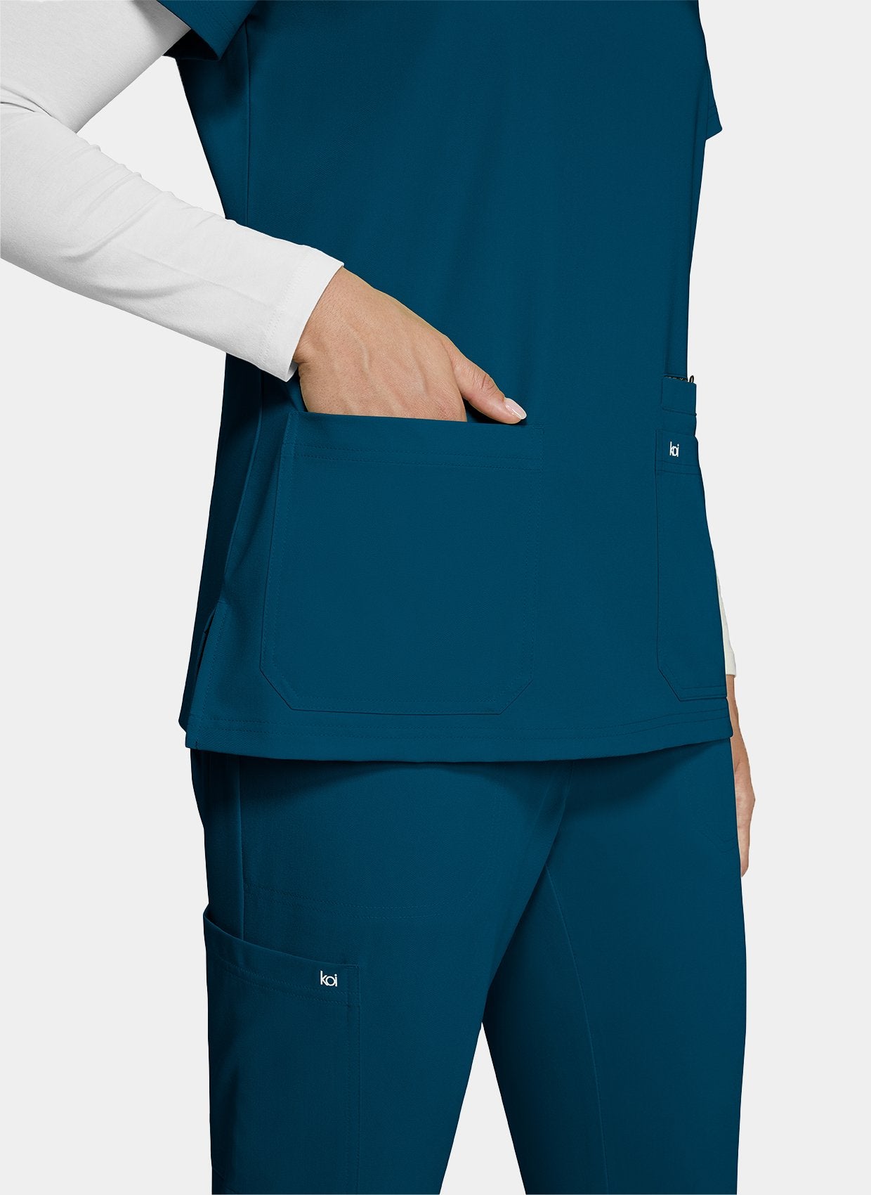 Koi Next Gen Hustle And Heart Scrub Top- Caribbean