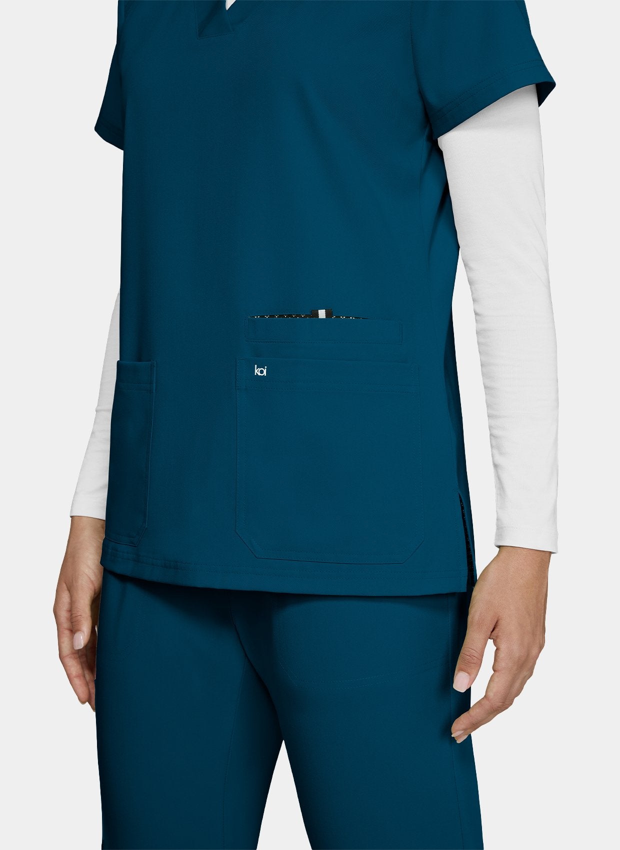 Koi Next Gen Hustle And Heart Scrub Top- Caribbean