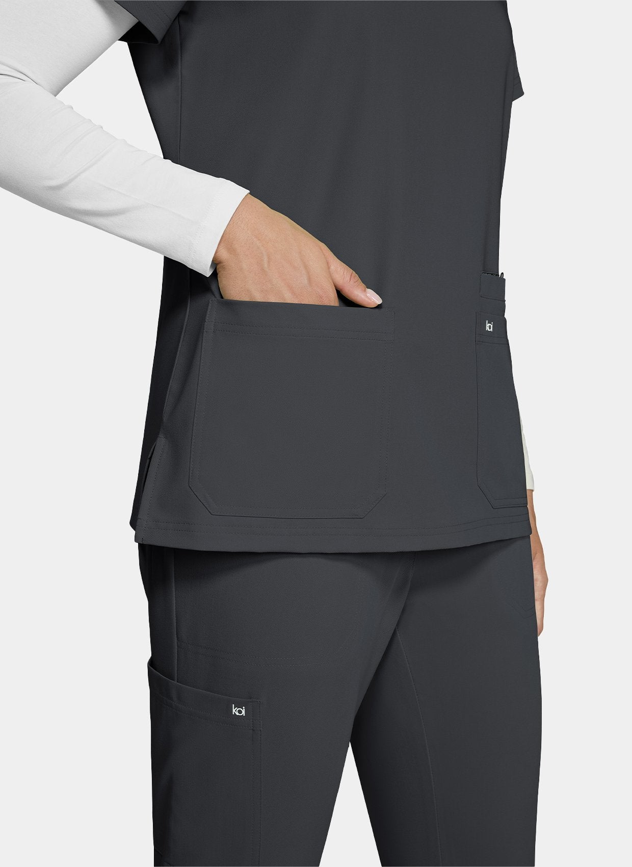 Koi Next Gen Hustle And Heart Scrub Top-Charcoal