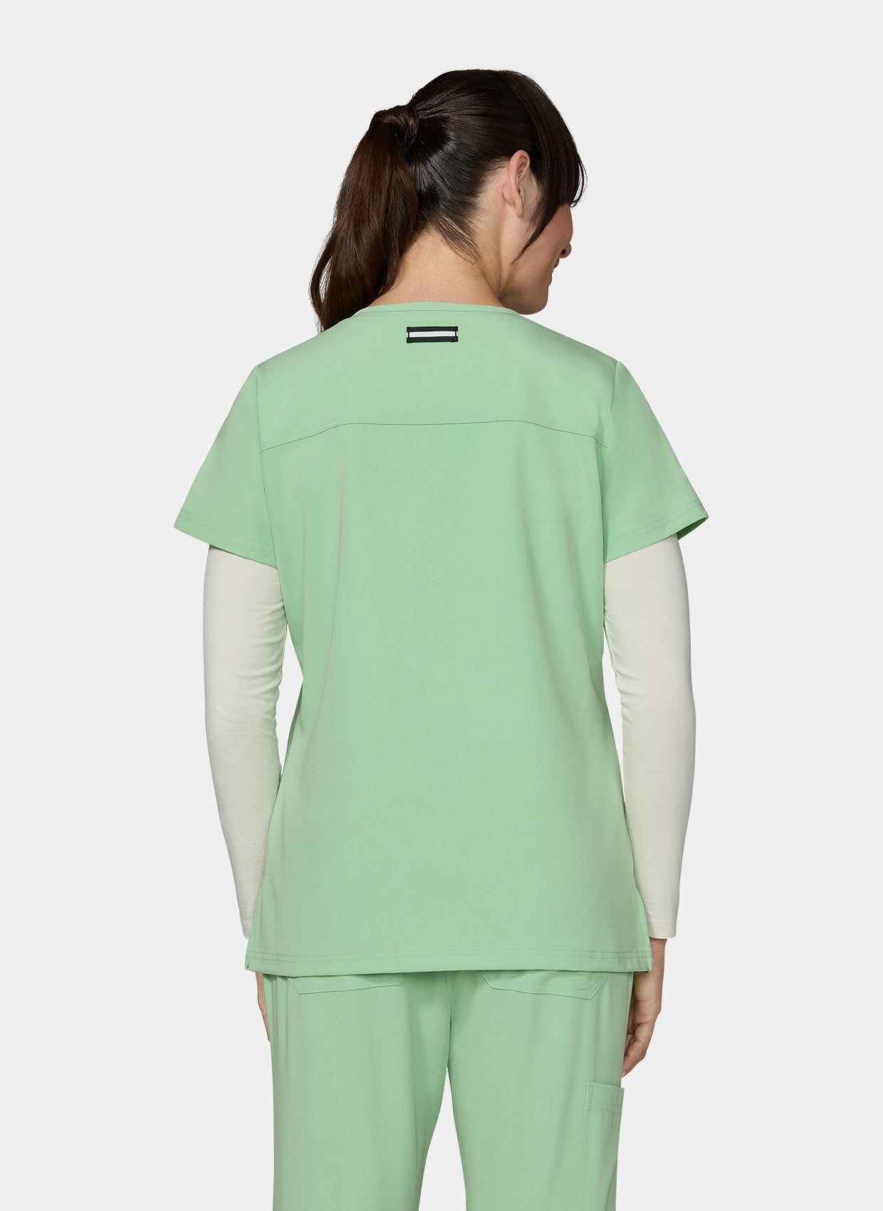 Womens Scrub Top Koi Next Gen Hustle and Heart - Pistachio
