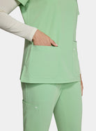 Womens Scrub Top Koi Next Gen Hustle and Heart - Pistachio