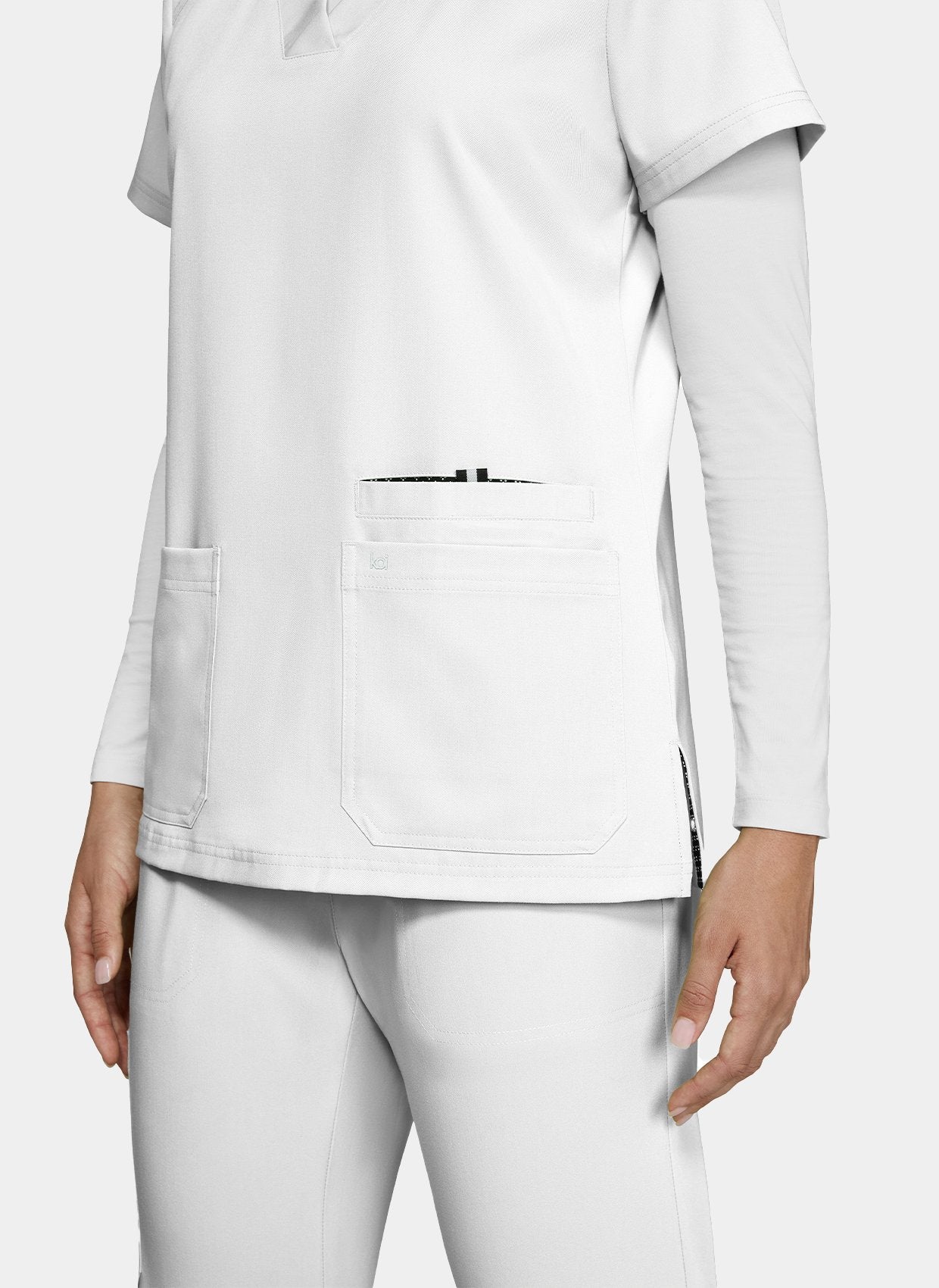 Koi Next Gen Hustle And Heart Scrub Top- white