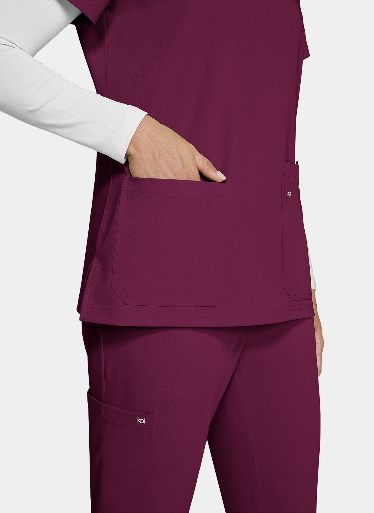 Koi Next Gen Hustle And Heart Scrub Top-Wine