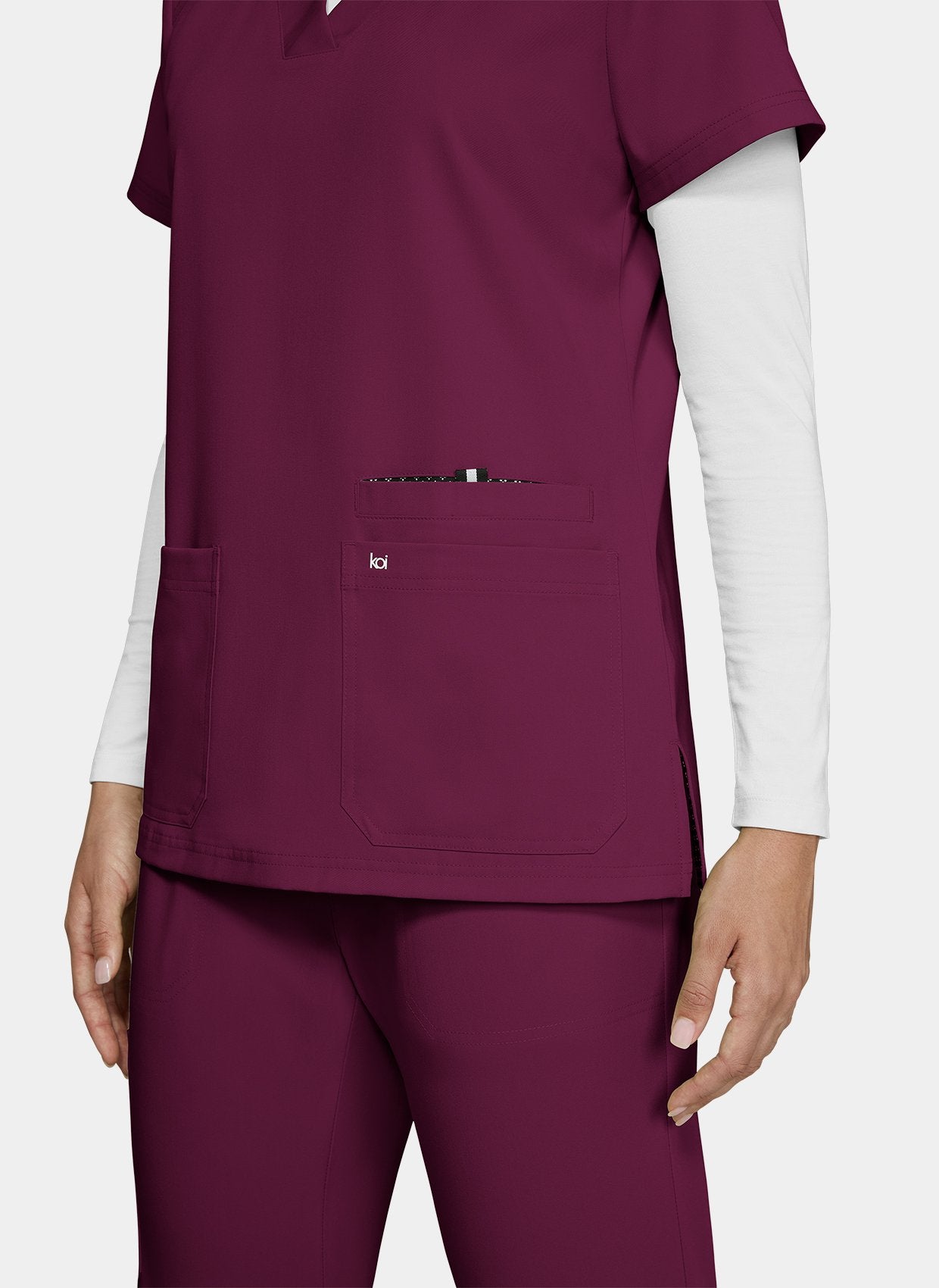Koi Next Gen Hustle And Heart Scrub Top-Wine