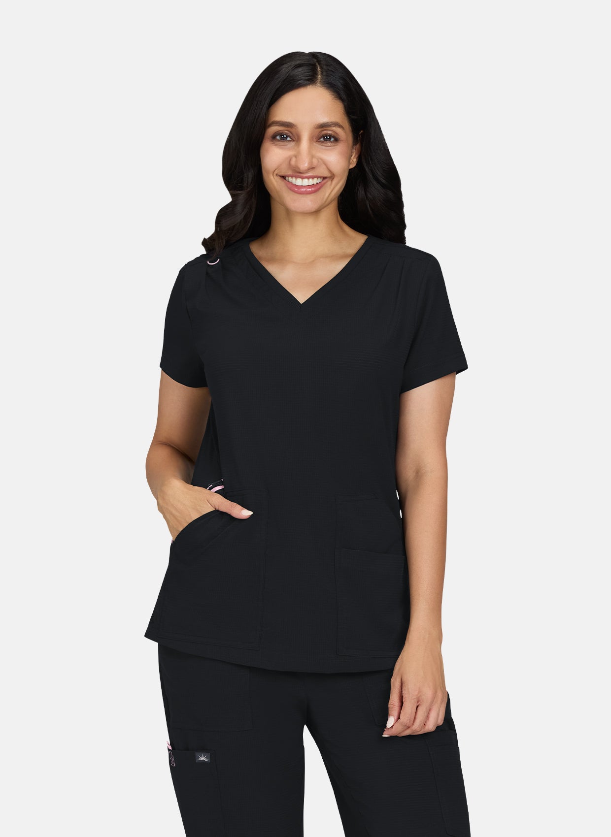 Koi Solis Sari Scrub Top - Black