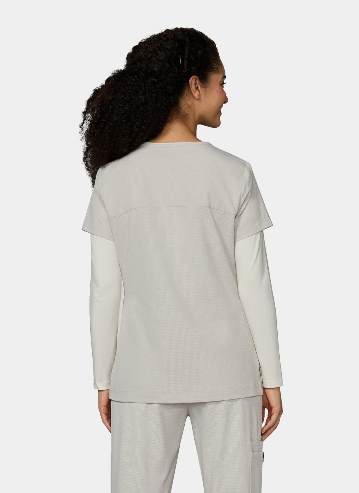 Womens Scrub Top Koi Solis Sari - Bone