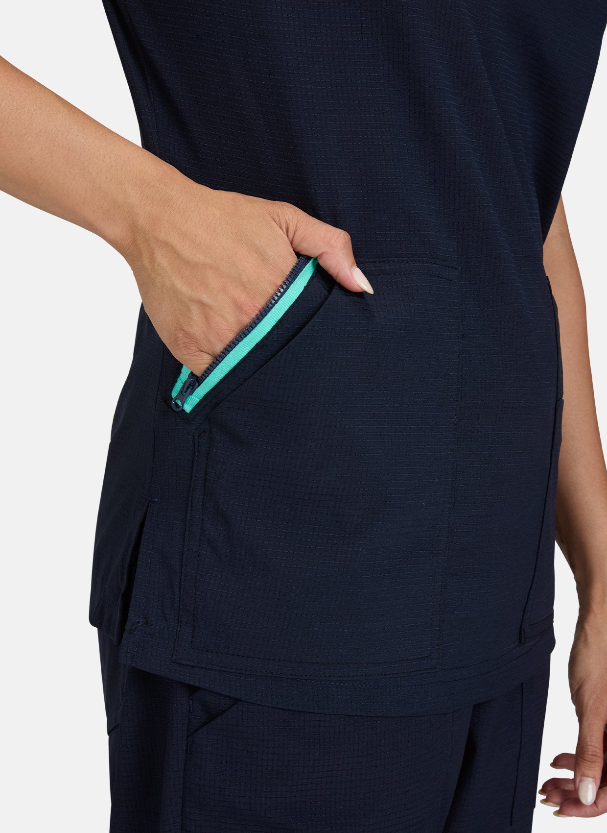 Koi Solis Sari Scrub Top - Navy