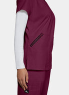 womens scrub top koi solis sari wine