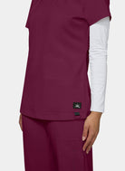 womens scrub top koi solis sari wine