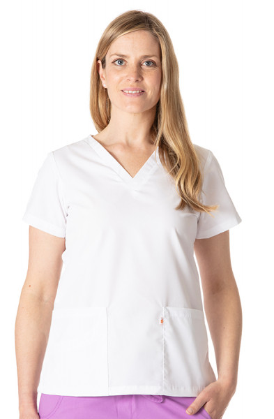 HappyFIT Lily Scrub Top in White